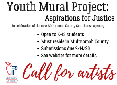 Youth Mural Project call for artists - due 9/14/20