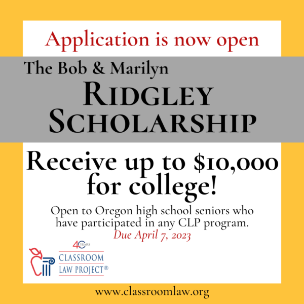 Applications for the Ridgley Scholarship are due April 7. Get up to $10,000 for college.